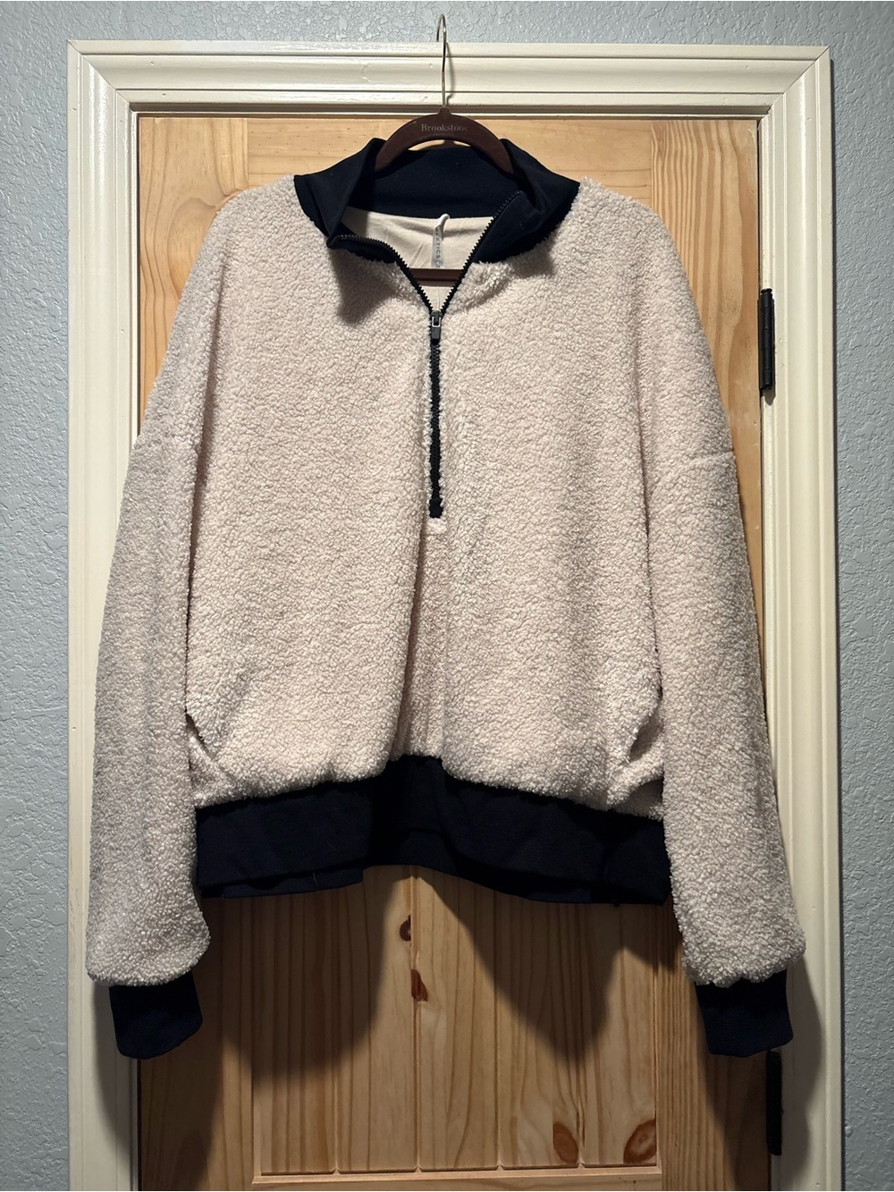 NWT Fabletics Dream Polar Fleece Pullover 3X Cream Sherpa Quarter Zip Sweatshirt